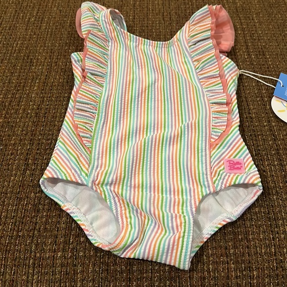 RUFFLE BUTTS - Seersucker Waterfall One Piece - Picture 13 of 16